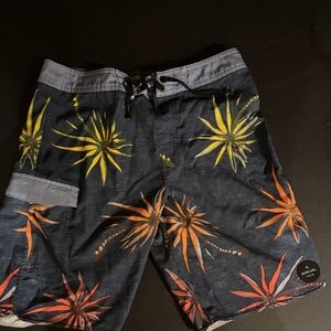 Rip Curl Men's Board Shorts - Charcoal, Orange, Yellow